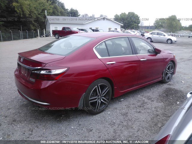 1HGCR2F15HA038619 - 2017 HONDA ACCORD SPORT SPECIAL EDITION RED photo 4