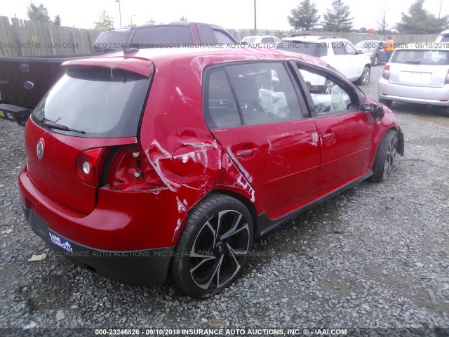 WVWHV71K99W122492 - 2009 VOLKSWAGEN GTI RED photo 4