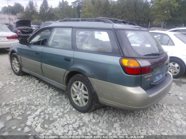 4S3BH665427644165 - 2002 SUBARU LEGACY OUTBACK GREEN photo 3