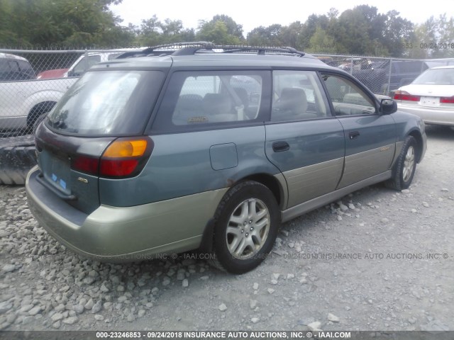 4S3BH665427644165 - 2002 SUBARU LEGACY OUTBACK GREEN photo 4