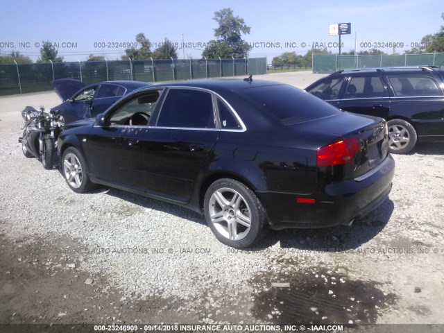 WAUDF78EX8A104247 - 2008 AUDI A4 2.0T QUATTRO BLACK photo 3