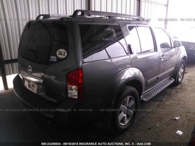 5N1AR18U68C600227 - 2008 NISSAN PATHFINDER S/LE/SE SILVER photo 4