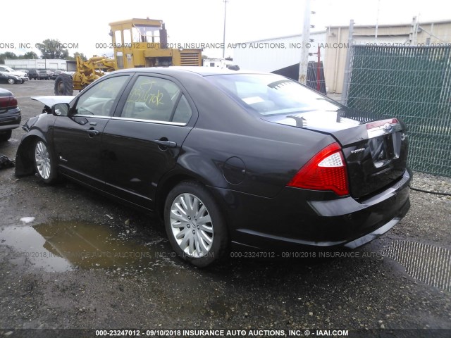 3FADP0L34AR396525 - 2010 FORD FUSION HYBRID BLACK photo 3