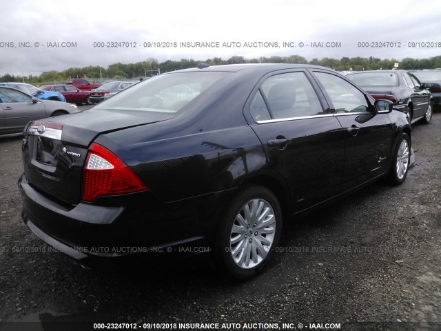 3FADP0L34AR396525 - 2010 FORD FUSION HYBRID BLACK photo 4