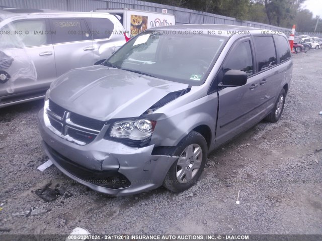 2C4RDGBG1DR648277 - 2013 DODGE GRAND CARAVAN SE GRAY photo 2