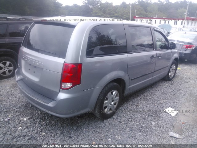 2C4RDGBG1DR648277 - 2013 DODGE GRAND CARAVAN SE GRAY photo 4