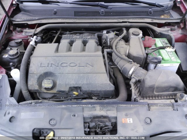 1LNHL9DR6AG609508 - 2010 LINCOLN MKS RED photo 10