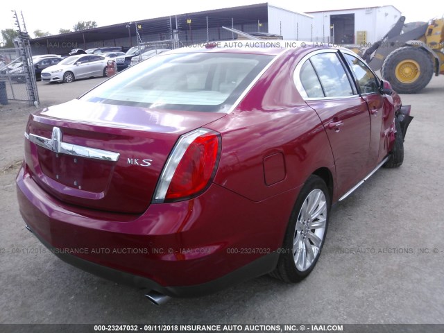 1LNHL9DR6AG609508 - 2010 LINCOLN MKS RED photo 4