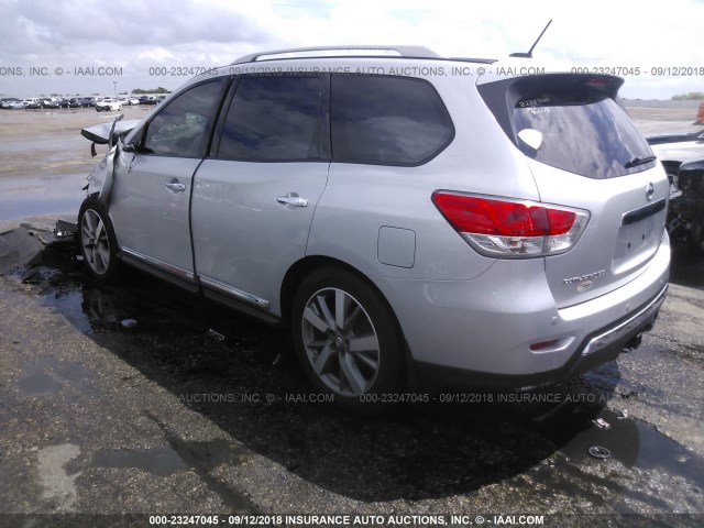 5N1AR2MN0EC728169 - 2014 NISSAN PATHFINDER S/SV/SL/PLATINUM SILVER photo 3