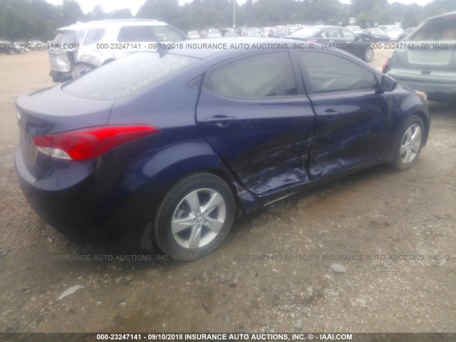 5NPDH4AE5DH448674 - 2013 HYUNDAI ELANTRA GLS/LIMITED BLUE photo 4