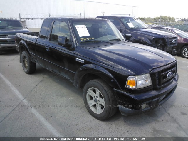 1FTYR14U06PA08031 - 2006 FORD RANGER SUPER CAB BLACK photo 1