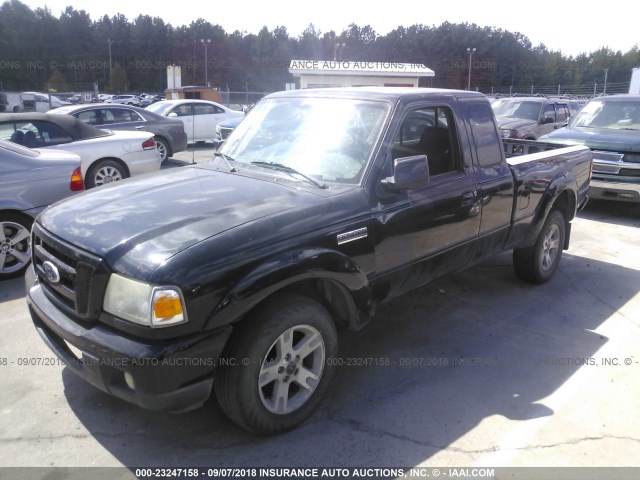 1FTYR14U06PA08031 - 2006 FORD RANGER SUPER CAB BLACK photo 2