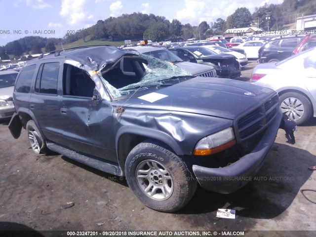 1D4HS38N53F625819 - 2003 DODGE DURANGO SPORT GRAY photo 1