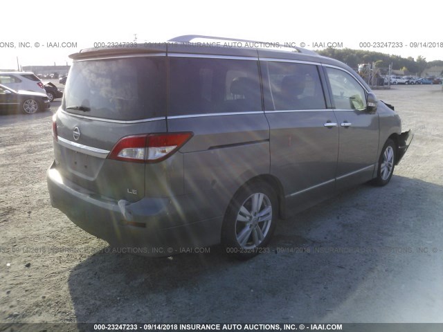 JN8AE2KP0E9100053 - 2014 NISSAN QUEST S/SV/SL/LE GRAY photo 4