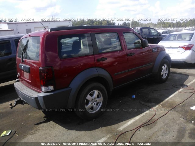 1D8GT28K37W502730 - 2007 DODGE NITRO SXT RED photo 4