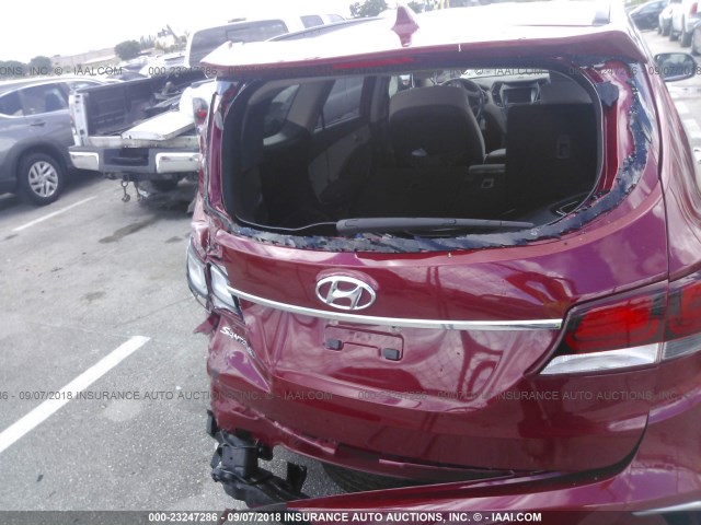 KM8SM4HF5JU276970 - 2018 HYUNDAI SANTA FE SE RED photo 6