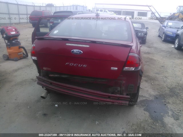 1FAHP3GN1AW252457 - 2010 FORD FOCUS SES RED photo 6