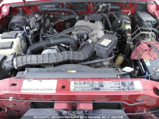 4F4YR12U21TM01412 - 2001 MAZDA B3000 RED photo 10