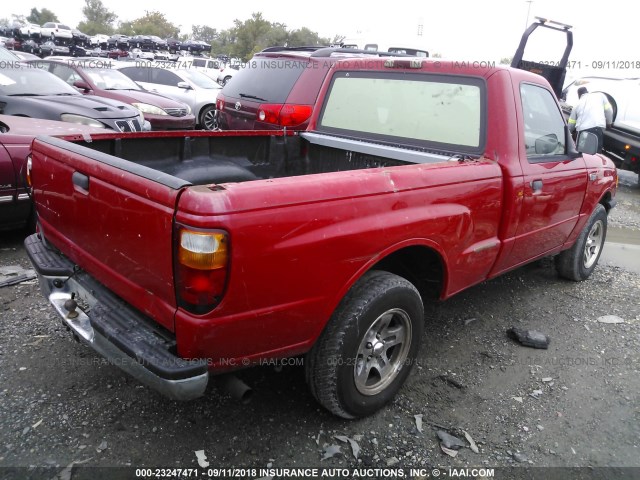 4F4YR12U21TM01412 - 2001 MAZDA B3000 RED photo 4