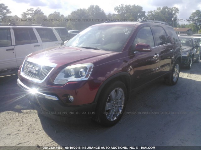 1GKLRNED8AJ266751 - 2010 GMC ACADIA SLT-2 RED photo 2