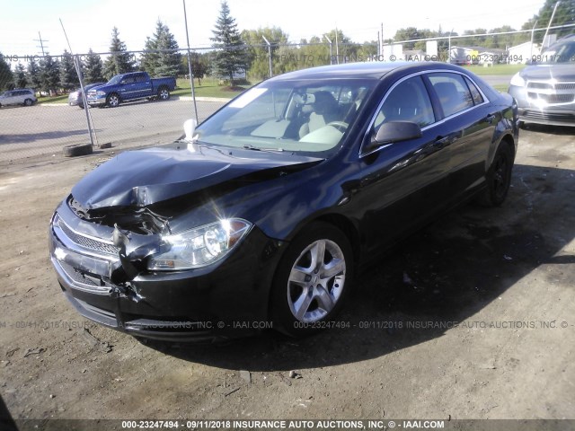 1G1ZB5E1XBF213627 - 2011 CHEVROLET MALIBU LS შავი ფოტო 2