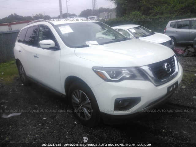 5N1DR2MN1JC612809 - 2018 NISSAN PATHFINDER S/SV/SL/PLATINUM WHITE photo 1