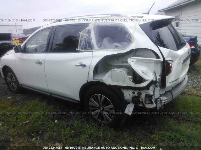 5N1DR2MN1JC612809 - 2018 NISSAN PATHFINDER S/SV/SL/PLATINUM WHITE photo 3