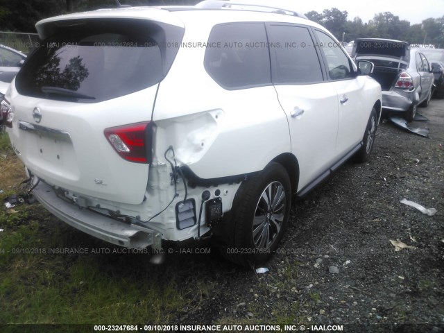 5N1DR2MN1JC612809 - 2018 NISSAN PATHFINDER S/SV/SL/PLATINUM WHITE photo 4
