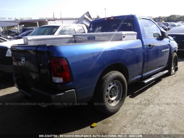 3D7JB1EK9BG537663 - 2011 DODGE RAM 1500 BLUE photo 4