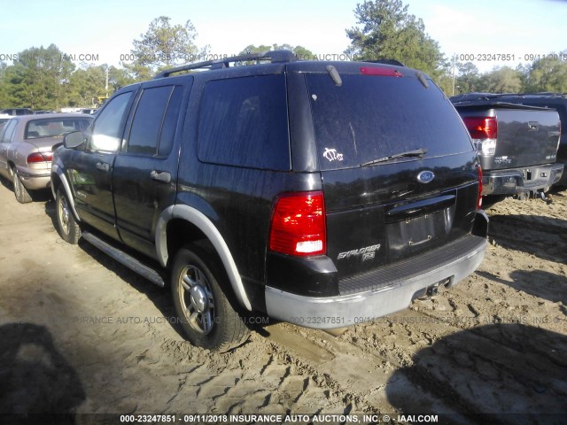 1FMZU72E52ZA10658 - 2002 FORD EXPLORER XLS BLACK photo 3