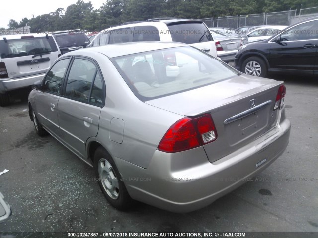 JHMES96673S002643 - 2003 HONDA CIVIC HYBRID BEIGE photo 3