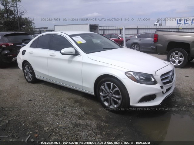 55SWF4KB4FU028634 - 2015 MERCEDES-BENZ C 300 4MATIC WHITE photo 1