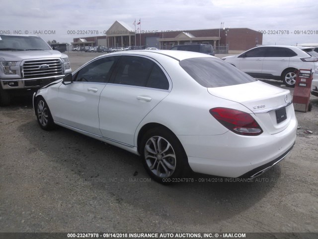 55SWF4KB4FU028634 - 2015 MERCEDES-BENZ C 300 4MATIC WHITE photo 3