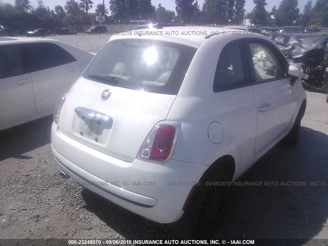 3C3CFFAR5FT642967 - 2015 FIAT 500 POP WHITE photo 4