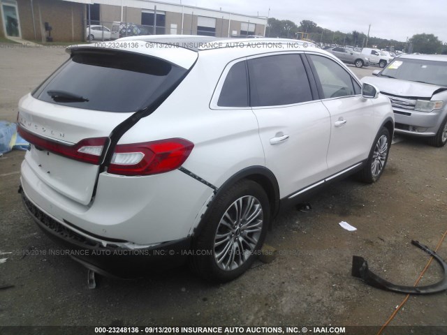 2LMTJ6LR9GBL54843 - 2016 LINCOLN MKX RESERVE WHITE photo 4