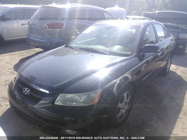 5NPEU46F26H084749 - 2006 HYUNDAI SONATA GLS/LX BLACK photo 2