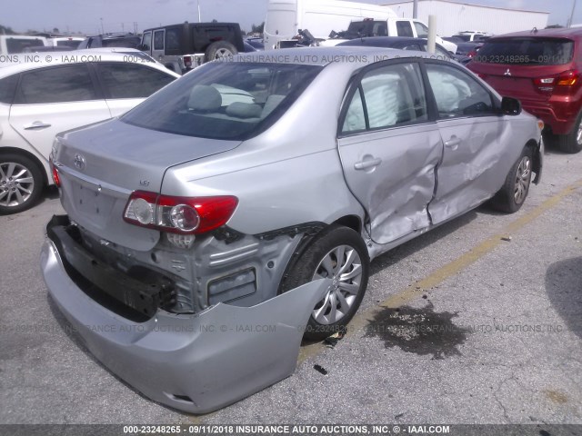 2T1BU4EE1DC124198 - 2013 TOYOTA COROLLA S/LE SILVER photo 4