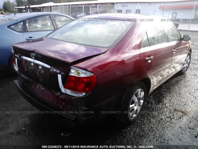 4T1BE32K95U057352 - 2005 TOYOTA CAMRY LE/XLE/SE Bordo foto 4