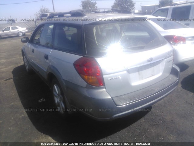 4S4BP61C567358884 - 2006 SUBARU LEGACY OUTBACK 2.5I SILVER photo 3