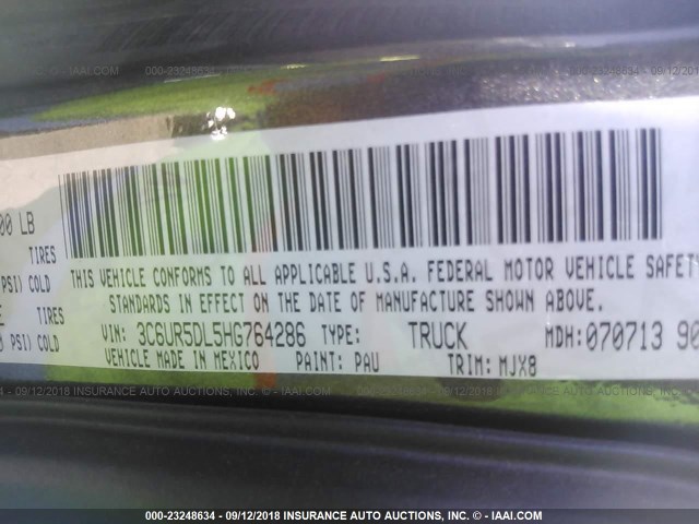 3C6UR5DL5HG764286 - 2017 RAM 2500 SLT 灰色 照片 9