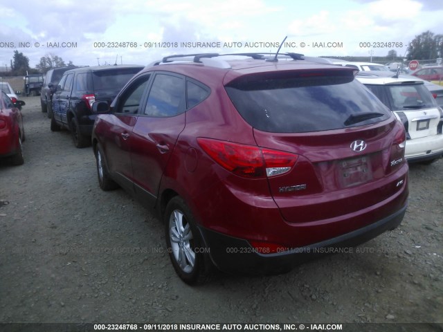 KM8JUCAC4CU540754 - 2012 HYUNDAI TUCSON GLS/LIMITED 红色 照片 3
