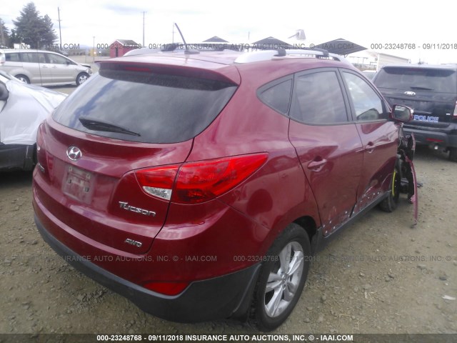 KM8JUCAC4CU540754 - 2012 HYUNDAI TUCSON GLS/LIMITED 红色 照片 4