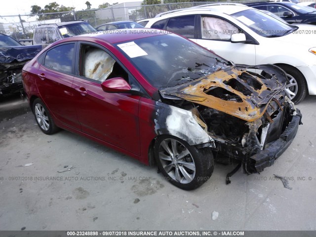 KMHCU4AEXCU266640 - 2012 HYUNDAI ACCENT GLS/GS/SE RED photo 1