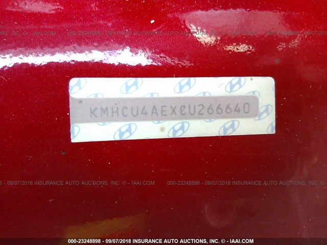 KMHCU4AEXCU266640 - 2012 HYUNDAI ACCENT GLS/GS/SE RED photo 9