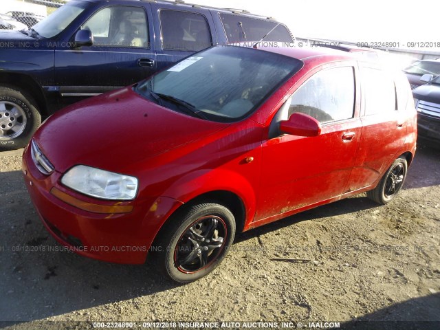 KL1TD62684B222051 - 2004 CHEVROLET AVEO RED photo 2