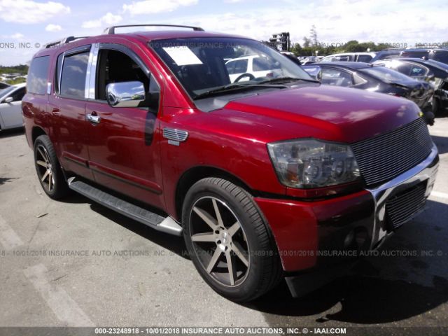 5N1AA08A45N711849 - 2005 NISSAN ARMADA SE/LE RED photo 1