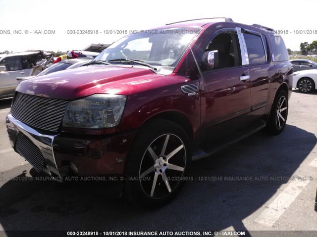 5N1AA08A45N711849 - 2005 NISSAN ARMADA SE/LE RED photo 2