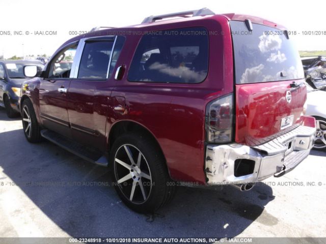 5N1AA08A45N711849 - 2005 NISSAN ARMADA SE/LE RED photo 3