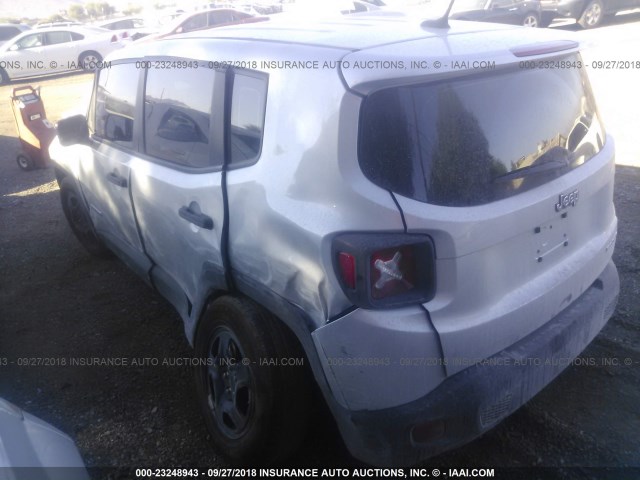 ZACCJAAB6HPF47196 - 2017 JEEP RENEGADE SPORT Արծաթագույն լուսանկար 3