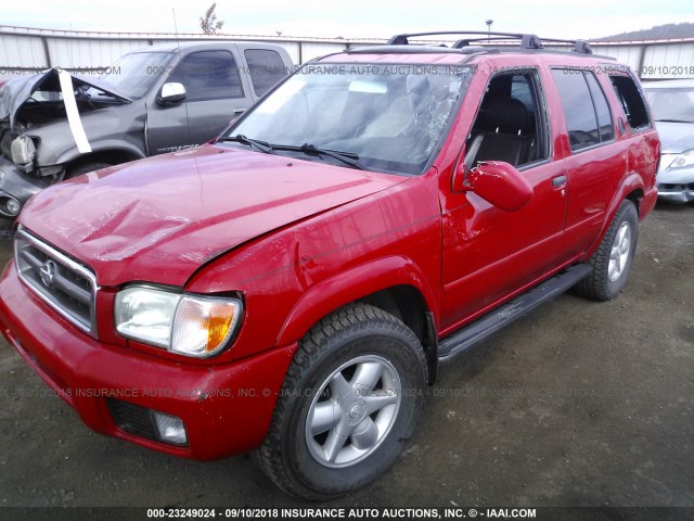 JN8DR07Y51W520295 - 2001 NISSAN PATHFINDER LE/SE/XE RED photo 2